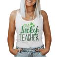 One Lucky Teacher Cute Educator St Patricks Day Shamrock Women Tank Top Basic Casual Daily Weekend Graphic