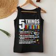 5 Things You Should Know About My Daughter Autism Awareness Women Tank Top Basic Casual Daily Weekend Graphic Funny Gifts