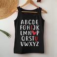 Abc Chalk Alphabet I Love You English Teacher Valentines Day V6 Women Tank Top Basic Casual Daily Weekend Graphic Funny Gifts