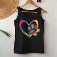 Animal Rescue Dog Cat Paw Heart Print Tie Dye Dog Dad Mom Women Tank Top Unique Gifts