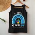 In April We Wear Blue Puzzle Rainbow Autism Awareness Month Women Tank Top Unique Gifts