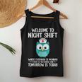 Bsn Lpn Cna Funny Nursing Owl Welcome To Night Shift Nurse Women Tank Top Basic Casual Daily Weekend Graphic Funny Gifts