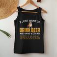 Drink Beer Hang With My English Bulldog Dad Mom Beer Day Women Tank Top Basic Casual Daily Weekend Graphic Personalized Gifts