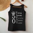 Womens Fabulous Fifty 50Th Birthday 50 Years Old Bday Queen Women Tank Top Unique Gifts