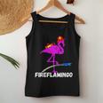 Fire Fighter Flamingo Exotic Bird Firefighter Fireman Women Tank Top Basic Casual Daily Weekend Graphic Funny Gifts