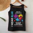 Grandma Grandpa I Wear Blue For My Grandson Autism Awareness Women Tank Top Basic Casual Daily Weekend Graphic Funny Gifts