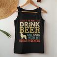 Great Pyrenees Dad Drink Beer Hang With Dog Funny Vintage Women Tank Top Basic Casual Daily Weekend Graphic Personalized Gifts