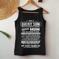 I Am A Lucky Son Raised By A Freaking Awesome Mom June Women Tank Top Basic Casual Daily Weekend Graphic Funny Gifts
