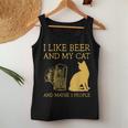 I Like Beer And My Cat And Maybe 3 People I Like Beer Cat Women Tank Top Basic Casual Daily Weekend Graphic Funny Gifts