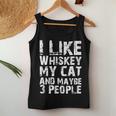 I Like Whiskey My Cat And Maybe 3 People Cute Cat Mom Lovers Women Tank Top Basic Casual Daily Weekend Graphic Funny Gifts