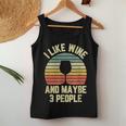 I Like Wine Maybe 3 People Funny Drinking Retro Women Tank Top Basic Casual Daily Weekend Graphic Funny Gifts