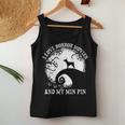 I Love Horror Movies And My Min Pin Dog Mom Dad Costume Women Tank Top Basic Casual Daily Weekend Graphic Funny Gifts