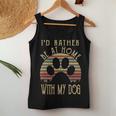 Id Rather Be At Home With My Dog Mom & Dog Parent Women Tank Top Basic Casual Daily Weekend Graphic Funny Gifts