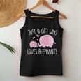 Just A Girl Who Loves Elephants Mom Baby Toddler Kids Gift Women Tank Top Basic Casual Daily Weekend Graphic Personalized Gifts