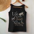 Life Is Too Short To Only Rescue One Dog Foster Mom Gift Women Tank Top Basic Casual Daily Weekend Graphic Funny Gifts