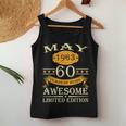 May 1963 60 Years Of Being Awesome Idea Retro 60Th Birthday Women Tank Top Basic Casual Daily Weekend Graphic Funny Gifts