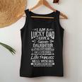 Mens Lucky Dad I Have A Stubborn Daughter Fathers Day Distressed Women Tank Top Basic Casual Daily Weekend Graphic Personalized Gifts