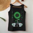 Mental Health Awareness Sunflower Elephant Green Ribbon Women Tank Top Basic Casual Daily Weekend Graphic Personalized Gifts