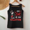 My Cat Is My Valentine Cute Valentines Day Cat Dad Cat Mom Women Tank Top Basic Casual Daily Weekend Graphic Funny Gifts