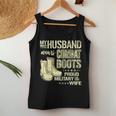 My Husband Wears Combat Boots Dog Tags - Proud Military Wife Women Tank Top Basic Casual Daily Weekend Graphic Funny Gifts