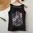 Retired Military Vintage Veteran American Mom Women Tank Top Basic Casual Daily Weekend Graphic Funny Gifts