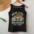 Retro Mom Level Unlocked Est 2023 - Funny New Mom Women Tank Top Basic Casual Daily Weekend Graphic Funny Gifts