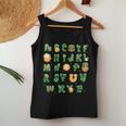 Saint Patricks Day Alphabet Abcs Elemeno For Teacher Student Women Tank Top Basic Casual Daily Weekend Graphic Personalized Gifts