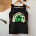 St Patrick’S Day Cute Rainbow Leopard Shamrock Clover Women Tank Top Basic Casual Daily Weekend Graphic Personalized Gifts