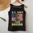 Us Navy Proud Mom With American Flag 4Th Of July Veteran Day Women Tank Top Basic Casual Daily Weekend Graphic Personalized Gifts