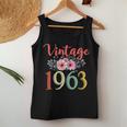 Vintage 1963 Floral Funny 60Th Birthday Awesome Since 1963 Women Tank Top Basic Casual Daily Weekend Graphic Funny Gifts
