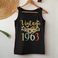 Vintage 1963 Sunflower 60Th Birthday Awesome Since 1963 Women Tank Top Basic Casual Daily Weekend Graphic Funny Gifts