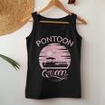 Womens Pontoon Queen Design Funny Pontoon Boat Lover Girls Boating Women Tank Top Basic Casual Daily Weekend Graphic Personalized Gifts