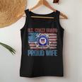 Womens US Coast Guard Proud Wife With American Flag Gift Veteran Women Tank Top Basic Casual Daily Weekend Graphic Funny Gifts