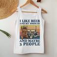 Bear I Like Beer And My Smoker And Maybe 3 People Women Tank Top Basic Casual Daily Weekend Graphic Funny Gifts