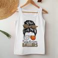 Busy Raising Ballers Basketball And Volleyball Mom Messy Bun Women Tank Top Unique Gifts