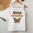Butterfly Stay Groovy Retro Hippie Positive Mind Happy Life Women Tank Top Unique Gifts