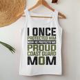 Coast Guard Mom Now She Protects Me Proud Coast Guard Mom Women Tank Top Basic Casual Daily Weekend Graphic Funny Gifts