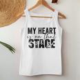 Womens My Heart Is On That Stage Dance Mom Dancer Mama Life Women Tank Top Unique Gifts