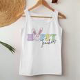 Hoppy Teacher Easter Bunny Ears With Smile Face Meme Women Tank Top Unique Gifts