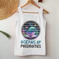Womens Oceans Of Possibilities Summer Reading 2023 Retro Vintage Women Tank Top Unique Gifts