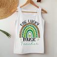 One Lucky Music Teacher St Patricks Day Teacher Rainbow Women Tank Top Basic Casual Daily Weekend Graphic Funny Gifts