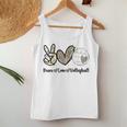 Peace Love Volleyball Mom Leopard Print Cheetah Pattern Women Tank Top Unique Gifts