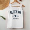 Sister Bay Wisconsin Wi Vintage Athletic Navy Sports Women Tank Top Unique Gifts