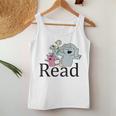 Teacher Library Read Book Club Piggie Elephant Pigeons Funny V3 Women Tank Top Basic Casual Daily Weekend Graphic Personalized Gifts