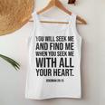 Vintage Christian Bible Verse You Will Seek Me And Find Me Women Tank Top Basic Casual Daily Weekend Graphic Funny Gifts