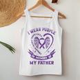 Womens Purple In Memory Of Father Dad Pancreatic Cancer Awareness Women Tank Top Basic Casual Daily Weekend Graphic Funny Gifts
