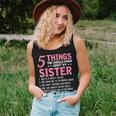 5 Things You Should Know About My Sister Funny Brother Women Tank Top Basic Casual Daily Weekend Graphic Gifts for Her
