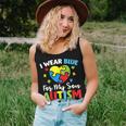 Autism Awareness Month Dad Mom Heart I Wear Blue For My Son Women Tank Top Gifts for Her