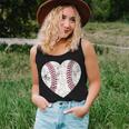 Distressed Heart Baseball Heart Mom Mama Women Tank Top Gifts for Her