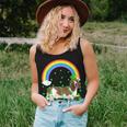 Funny Shamrock Vintage Rainbow Basset Hound St Patricks Day Women Tank Top Basic Casual Daily Weekend Graphic Gifts for Her